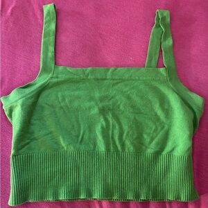 Garage Green Ribbed crop Top